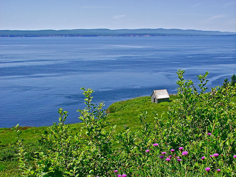 Home overlooking Gaspe Bay in Forillon National Park, Quebec, Canada Photograph by Ruth Hager