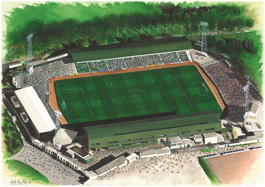 Football Painting - Home Park - Plymouth Argyle by Kevin Fletcher