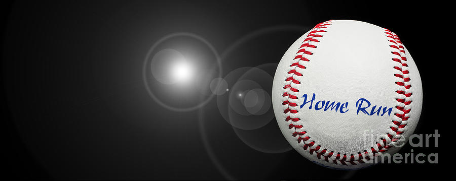 Home Run - Baseball - Sport - Night Game - Panorama Photograph by Andee Design