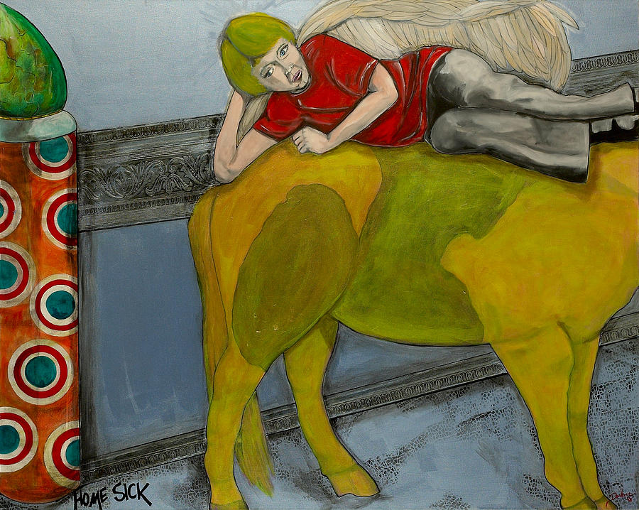Horse Painting - Home Sick by Darlene Graeser