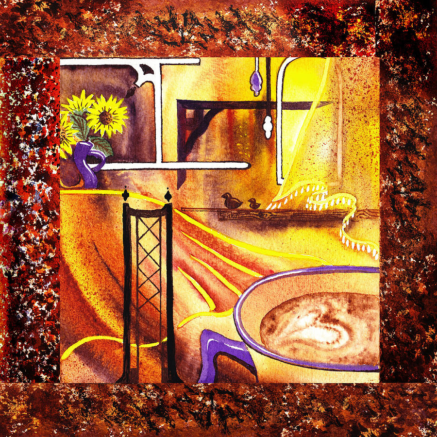 Coffee Painting - Home Sweet Home Decorative Design Welcoming One by Irina Sztukowski
