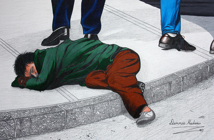 Homeless Drawing - Homeless by Dennis Nadeau