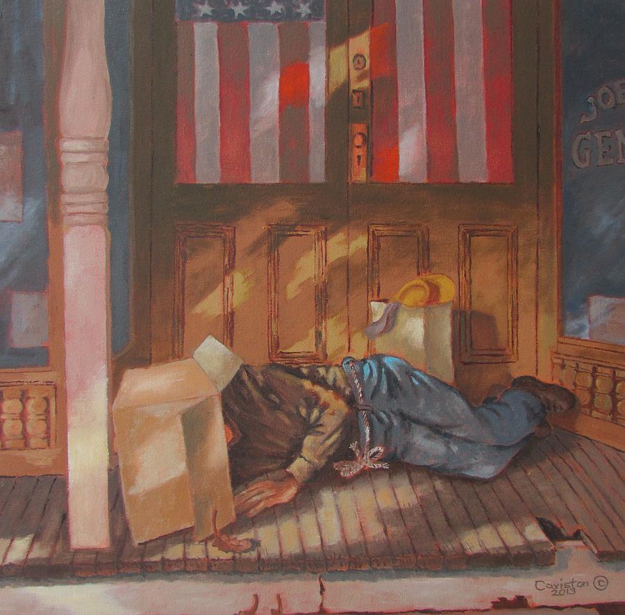 Homeless , Morning Son Painting by Tony Caviston