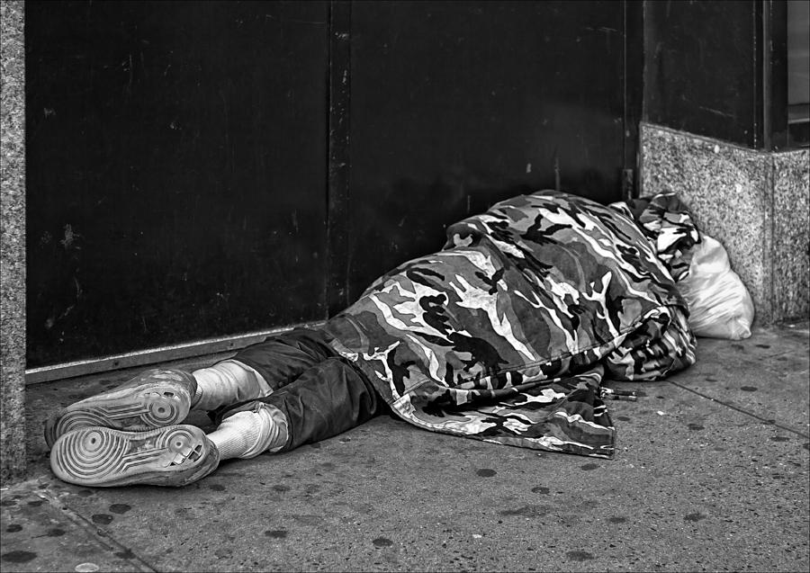 Homeless Sleeping in Doorway Photograph by Robert Ullmann