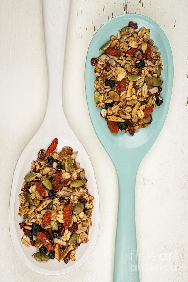 Homemade Granola In Spoons Photograph