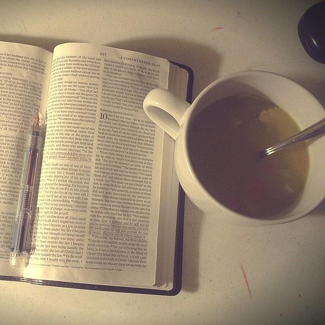 Sick Photograph - Homemade Soup And The Bible. This Is by Alissa Carlson