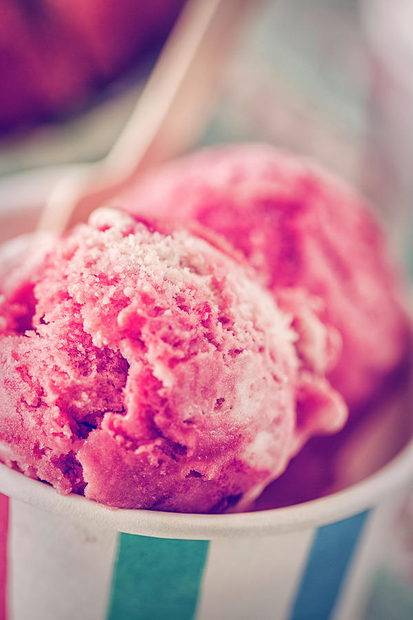 Homemade Strawberry Ice Cream In A Photograph by Gmvozd