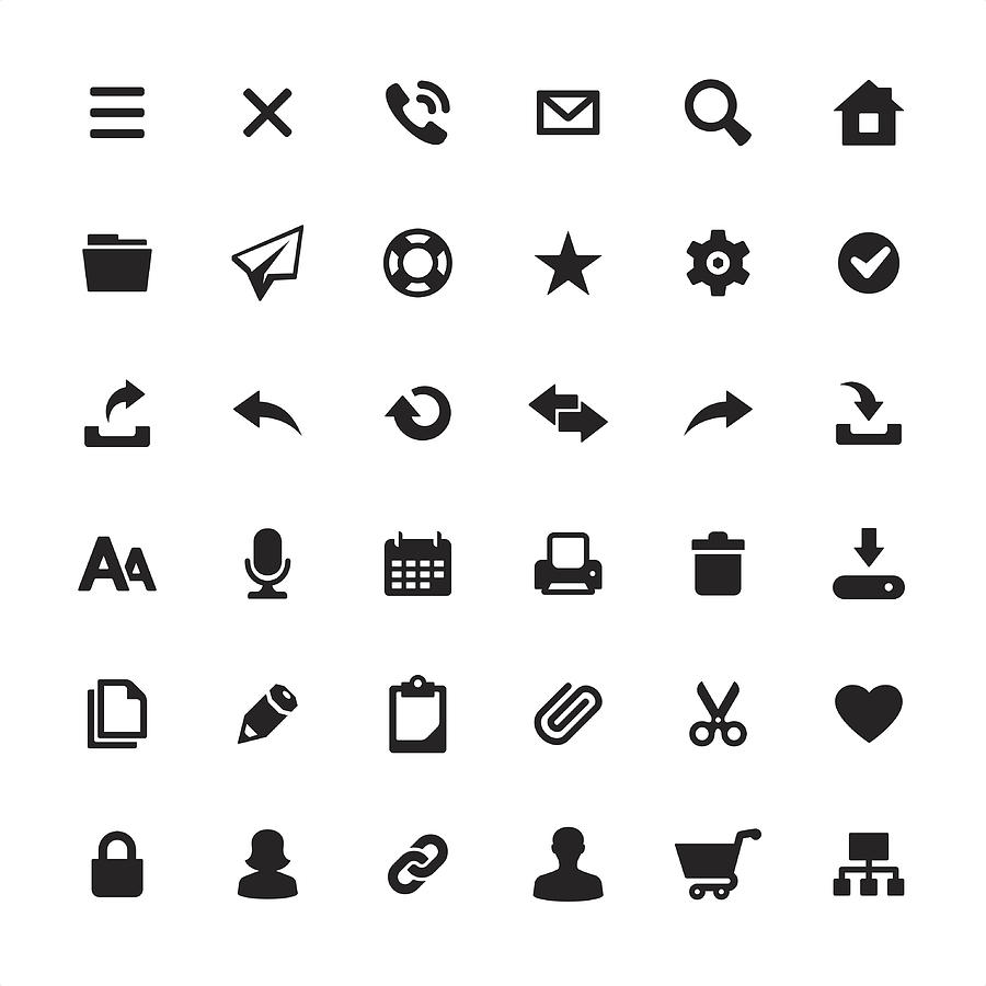Homepage interface design required icons set Drawing by Lushik