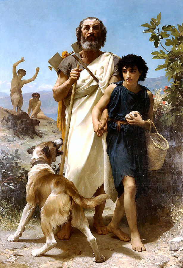 Homer and His Guide  Painting by Adolphe William Bouguereau
