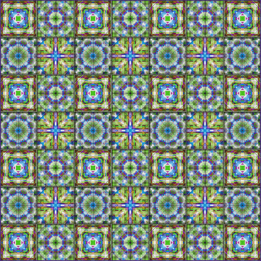 Homespun Jewels Quilted Squares Digital Art by Denise Beverly