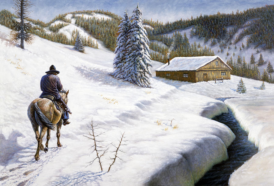 Christmas Painting - Homeward Bound by Gregory Perillo