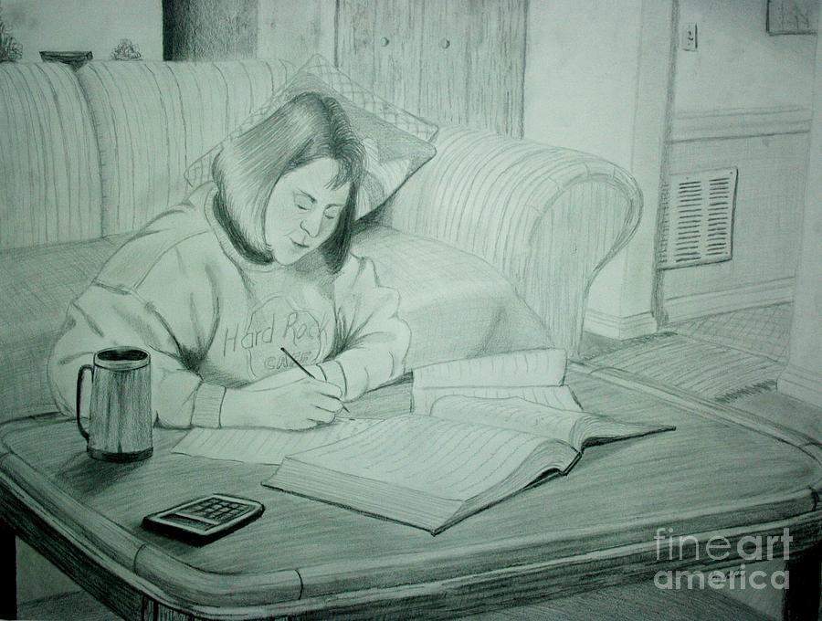 Homework Drawing by Stacy C Bottoms