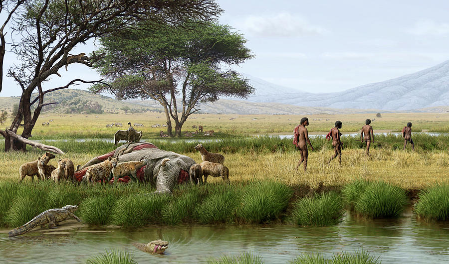 Prehistoric Photograph - Homo Ergaster Hunters by Mauricio Anton
