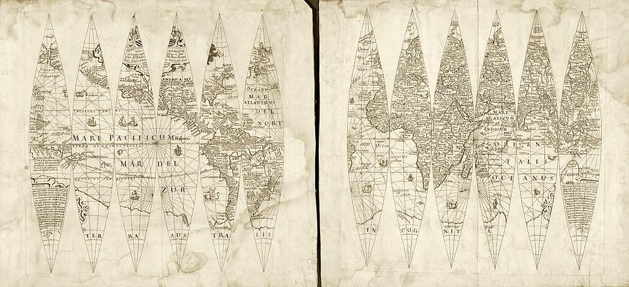 Gore Photograph - Hondius Map Gores by Library Of Congress, Geography And Map Division Gore Photograph - Hondius Map Gores by Library Of Congress, Geography And Map Division