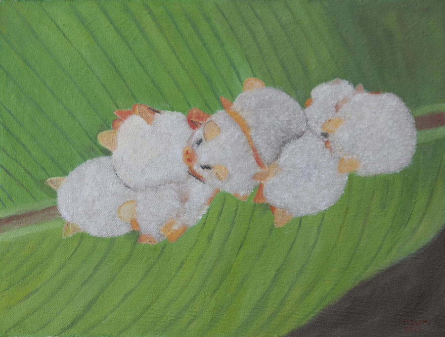 Honduran White Bats Painting by Masami Iida