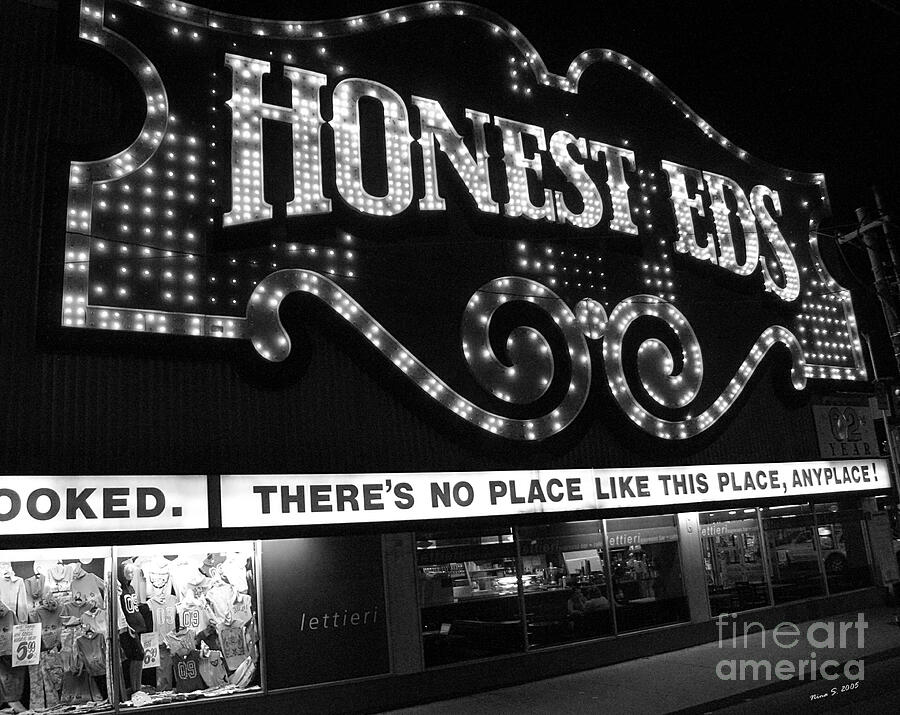 Honest Eds at night Photograph by Nina Silver