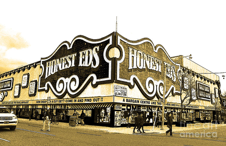 Honest Eds in sepia Photograph by Nina Silver