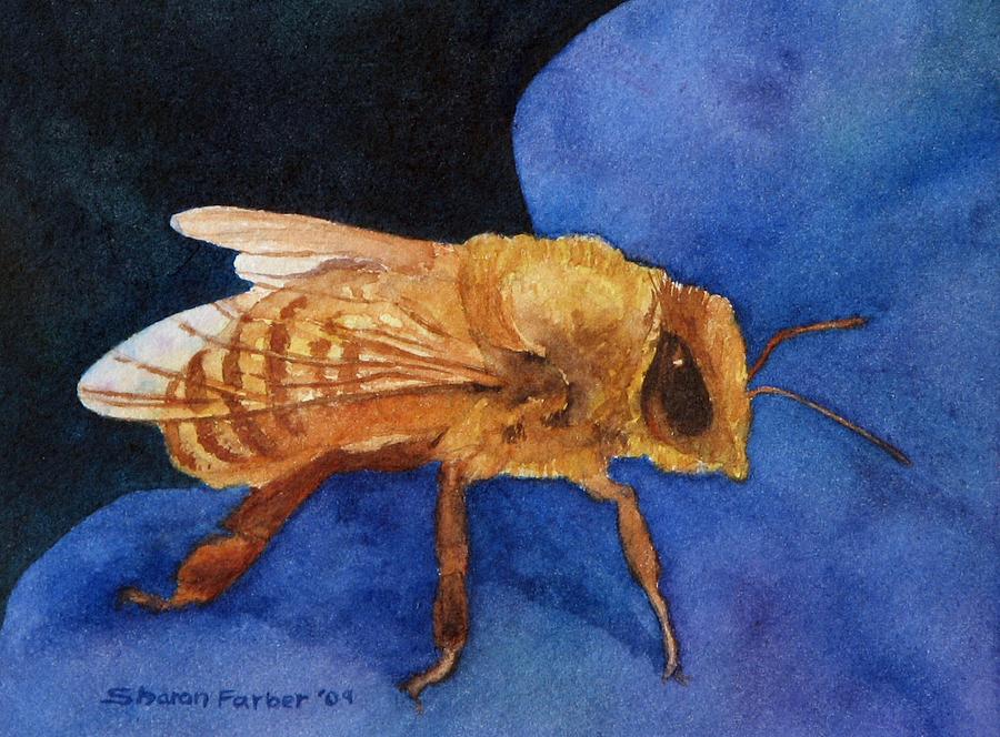 Nature Painting - Honey Bee by Sharon Farber