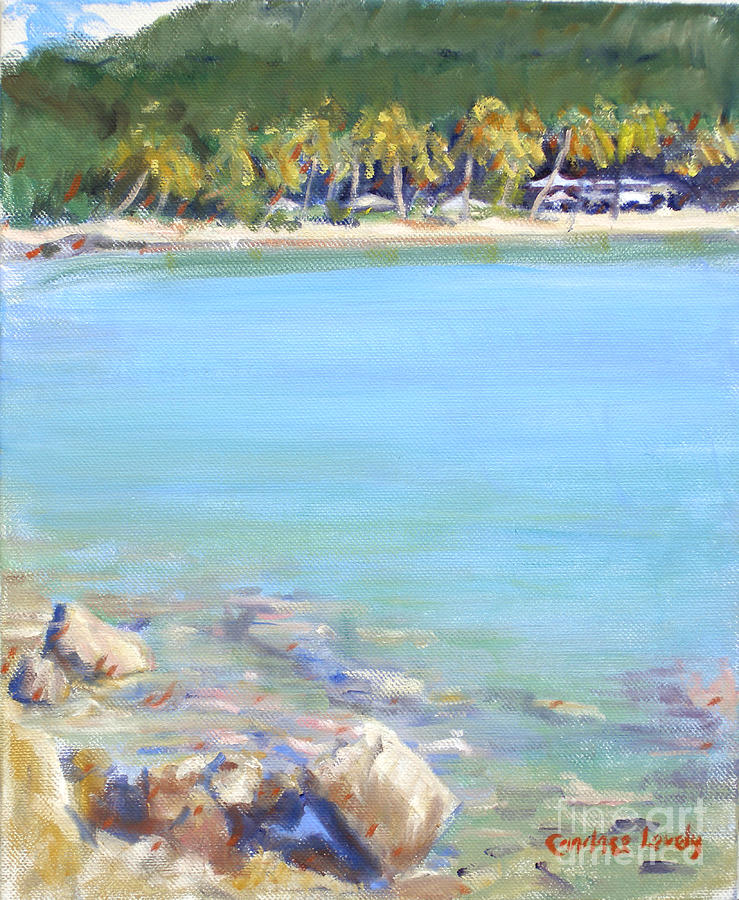 Honey Moon Beach Painting by Candace Lovely