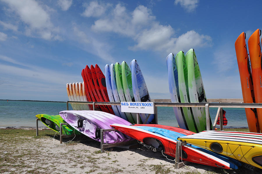 Clearwater Photograph - Honeymoon Island Kayaks by Bill Cannon