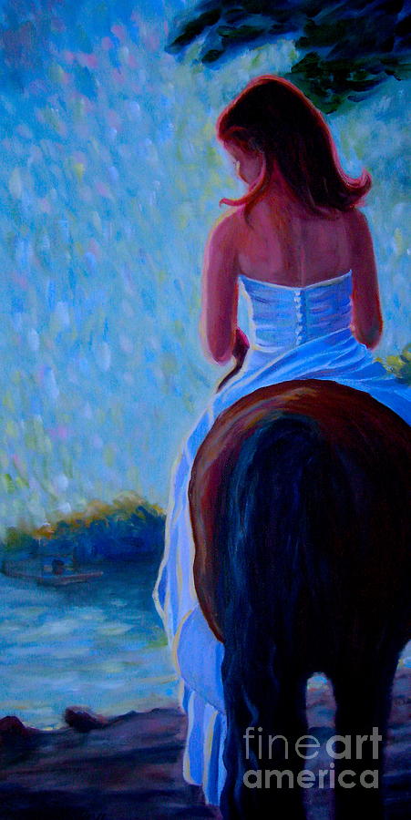 Honeymoon Ride in Blue Painting by Gretchen Allen