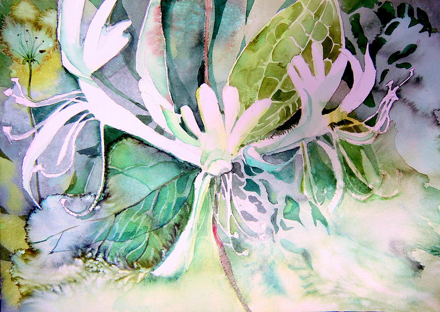 Honeysuckle Painting by Mindy Newman