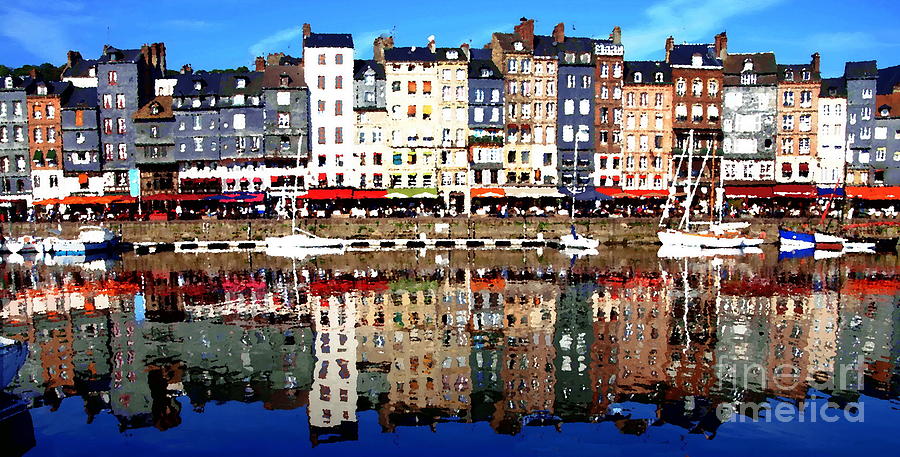 Long Horizontal Abstract - Honfleur Artists Village  Photograph by Jacqueline M Lewis