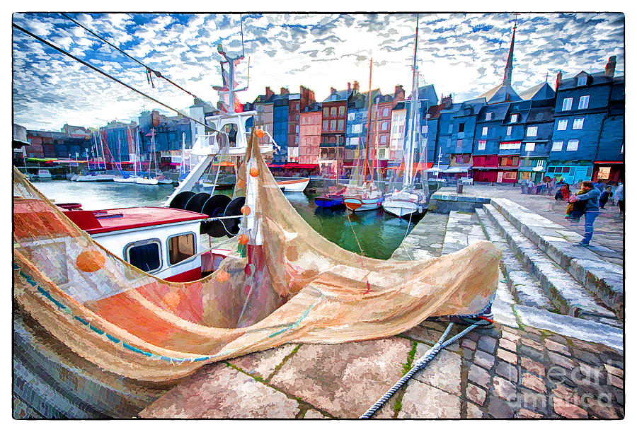 Honfleur Fixing the Nets Photograph by Jack Torcello