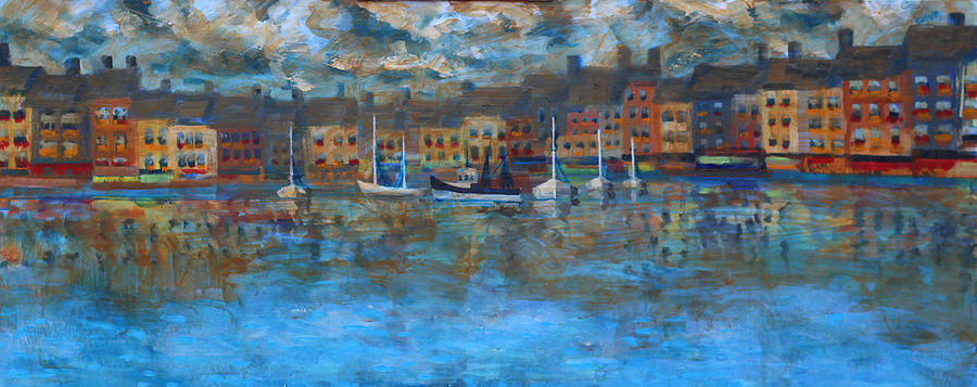 Honfleur-the Old Port 2 Of 3 Painting by Walter Fahmy