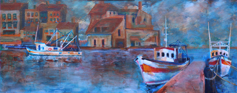 Honfleur-the Old Port 3 Of 3 Painting by Walter Fahmy