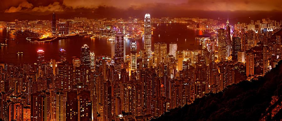Hong Kong In Golden Brown Photograph by Monique Wegmueller