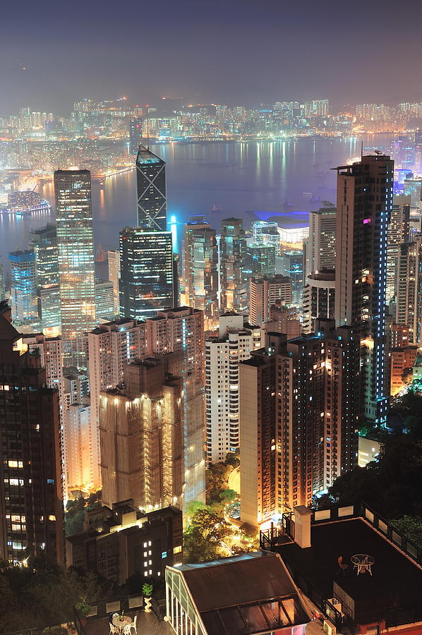 Hong Kong at night Photograph by Songquan Deng