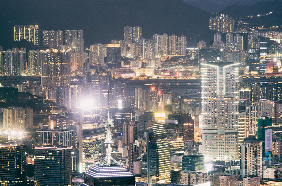 Hong Kong At Night Photograph