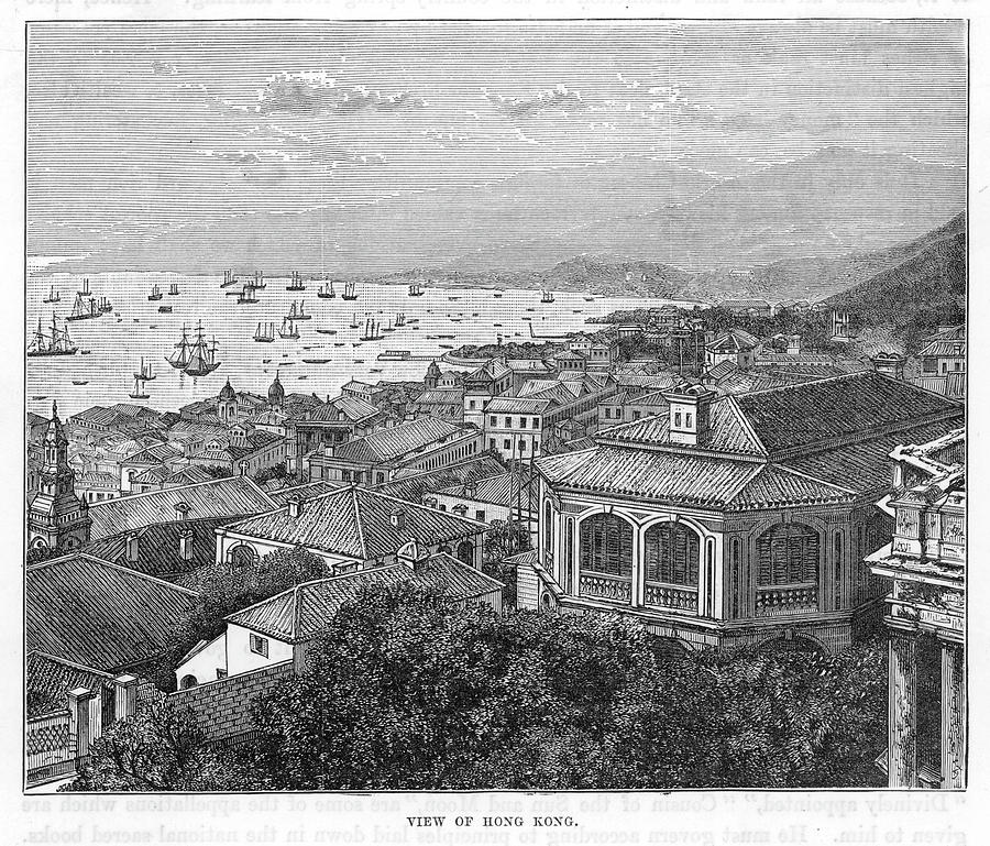 China Drawing - Hong Kong Harbour, China, 1860     Date by Mary Evans Picture Library