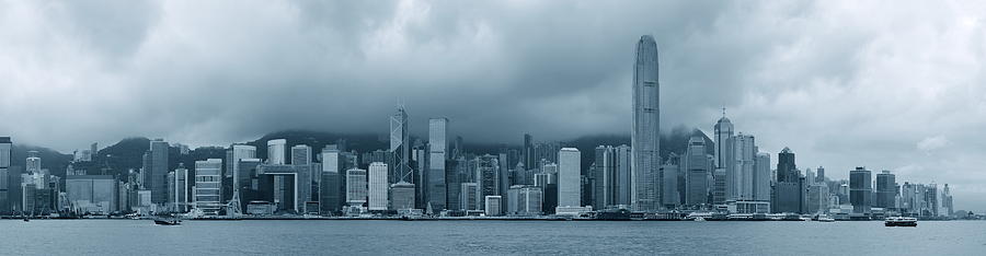 Hong Kong in black and white Photograph by Songquan Deng