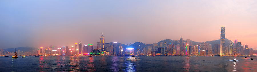 Hong Kong morning panorama Photograph by Songquan Deng