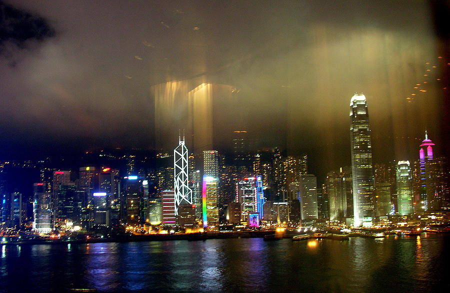 Hong Kong Night Photograph by Jacqueline M Lewis