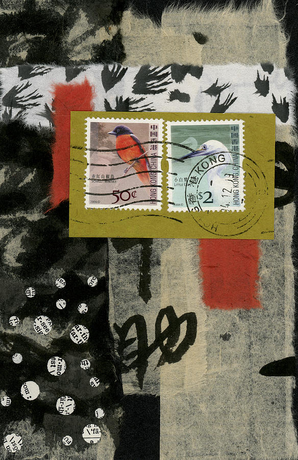 Post Card Photograph - Hong Kong Postage Collage by Carol Leigh Post Card Photograph - Hong Kong Postage Collage by Carol Leigh