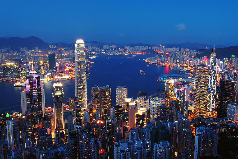 Hong Kong Skyline at Dusk Photograph by Rick Shea