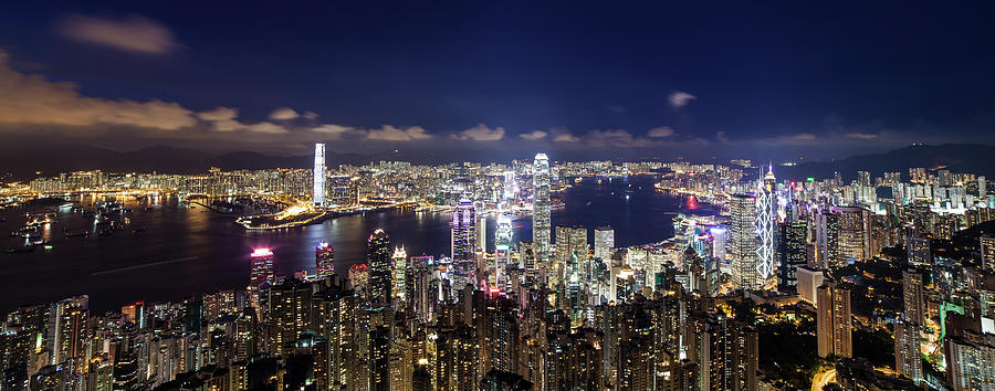 Hong Kong Skyline During Blue Hour Photograph by Oliver Smalley / Ollie Smalley Photography