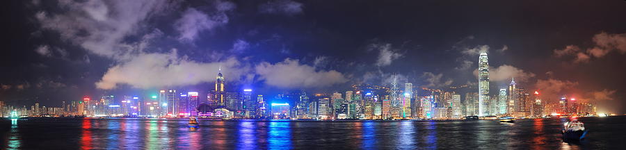 Hong Kong skyline panorama Photograph by Songquan Deng