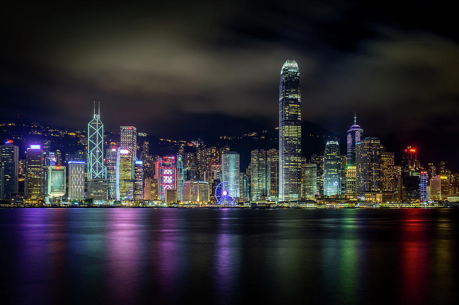 Architecture Photograph - Hong Kong Skyline by Tom Wang