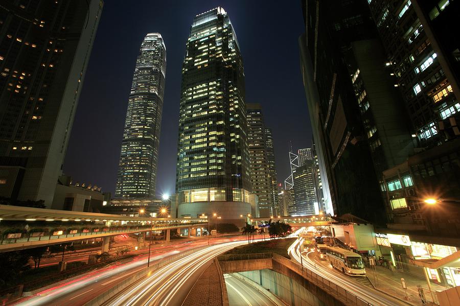 Hong Kong Skyscrapers And Traffic Photograph by Tim Lester/science Photo Library
