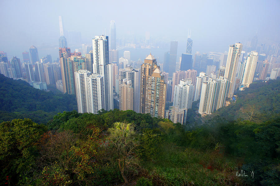 City of Hong Kong in Smog Photograph by Marty Malliton