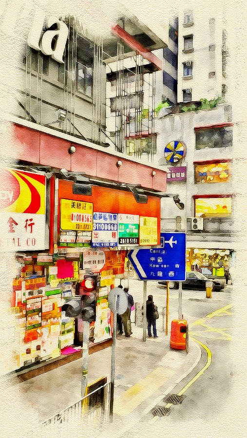 Hong Kong Streets 7 Digital Art By Yury Malkov   Fine Art America