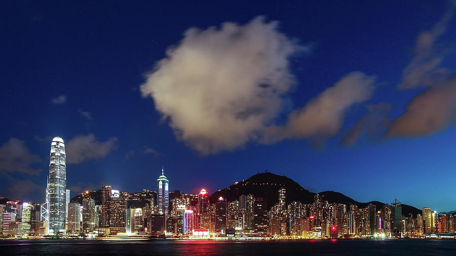 Hong Kong Victoria Harbour Night View Photograph by Welcome