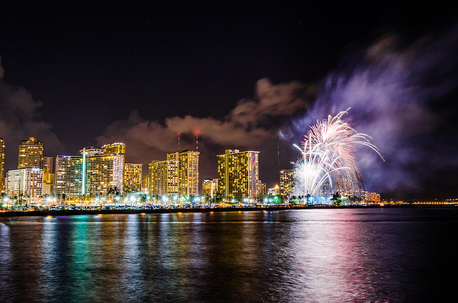 Honolulu Fireworks 4 Photograph by Jason Chu
