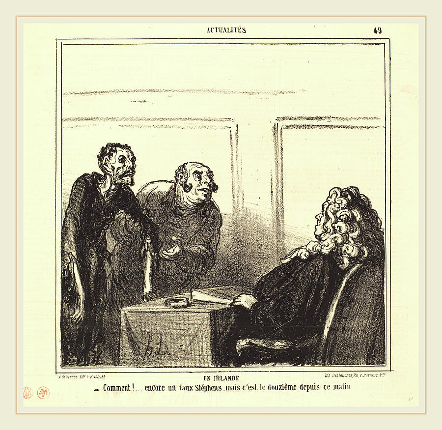 Honoré Daumier French, 1808-1879, En Irlande Drawing by Litz Collection ...