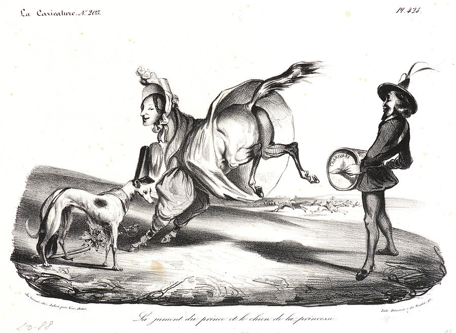 French Drawing - Honoré Daumier French, 1808 - 1879. La Jument Du Prince Et by Litz Collection