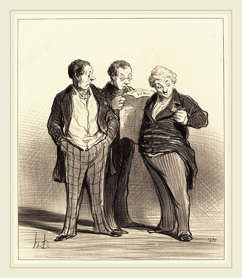 Honoré Daumier French, 1808-1879, Linterdiction Du Port Drawing by Litz ...